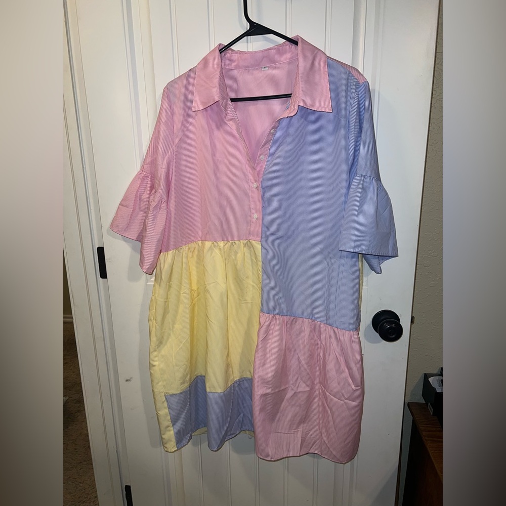 Xl T-shirt color blocked dress